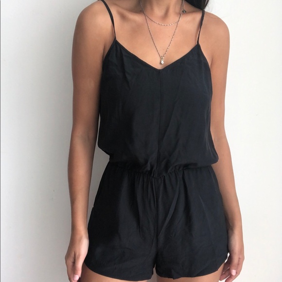 Parker Pants - Parker 100% silk edie romper in black S